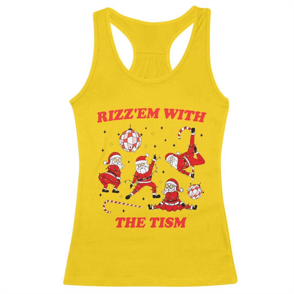 Funny Santa Christmas Racerback Tank Top Rizz Em With The Tism TS14 Daisy Print Your Wear