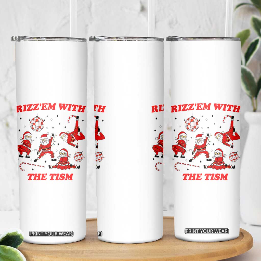 Funny Santa Christmas Skinny Tumbler Rizz Em With The Tism TS14 Print Your Wear