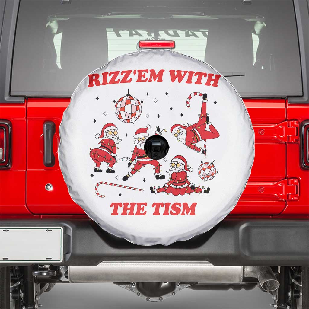 Funny Santa Christmas Spare Tire Cover Rizz Em With The Tism TS14 White Print Your Wear