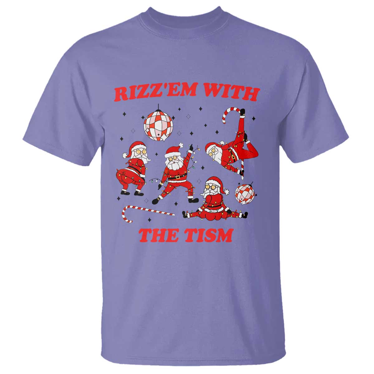 Funny Santa Christmas T Shirt Rizz Em With The Tism TS14 Violet Print Your Wear