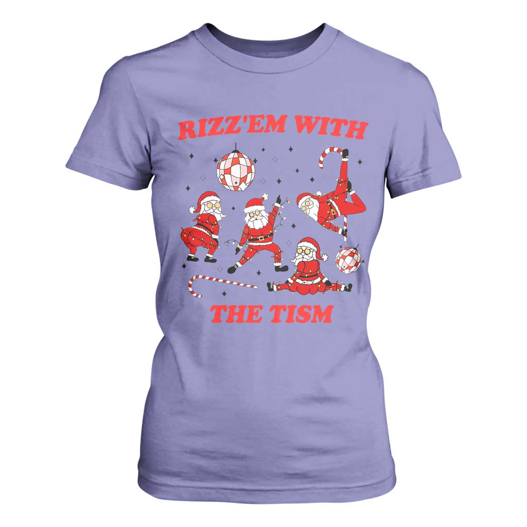 Funny Santa Christmas T Shirt For Women Rizz Em With The Tism TS14 Violet Print Your Wear