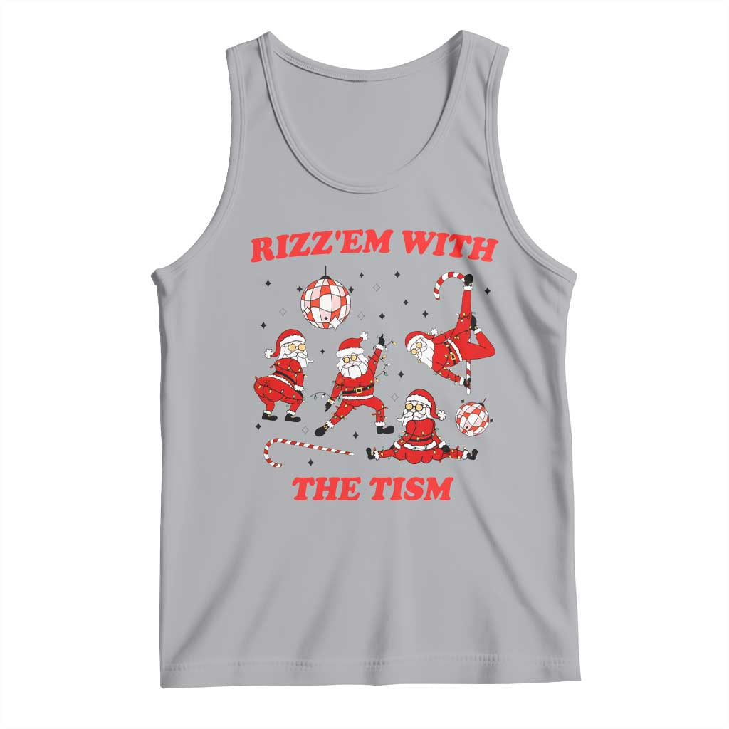 Funny Santa Christmas Tank Top Rizz Em With The Tism TS14 Athletic Heather Print Your Wear