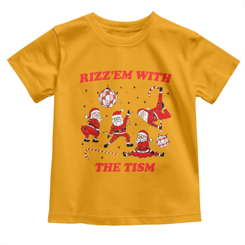 Funny Santa Christmas Toddler T Shirt Rizz Em With The Tism TS14 Gold Print Your Wear