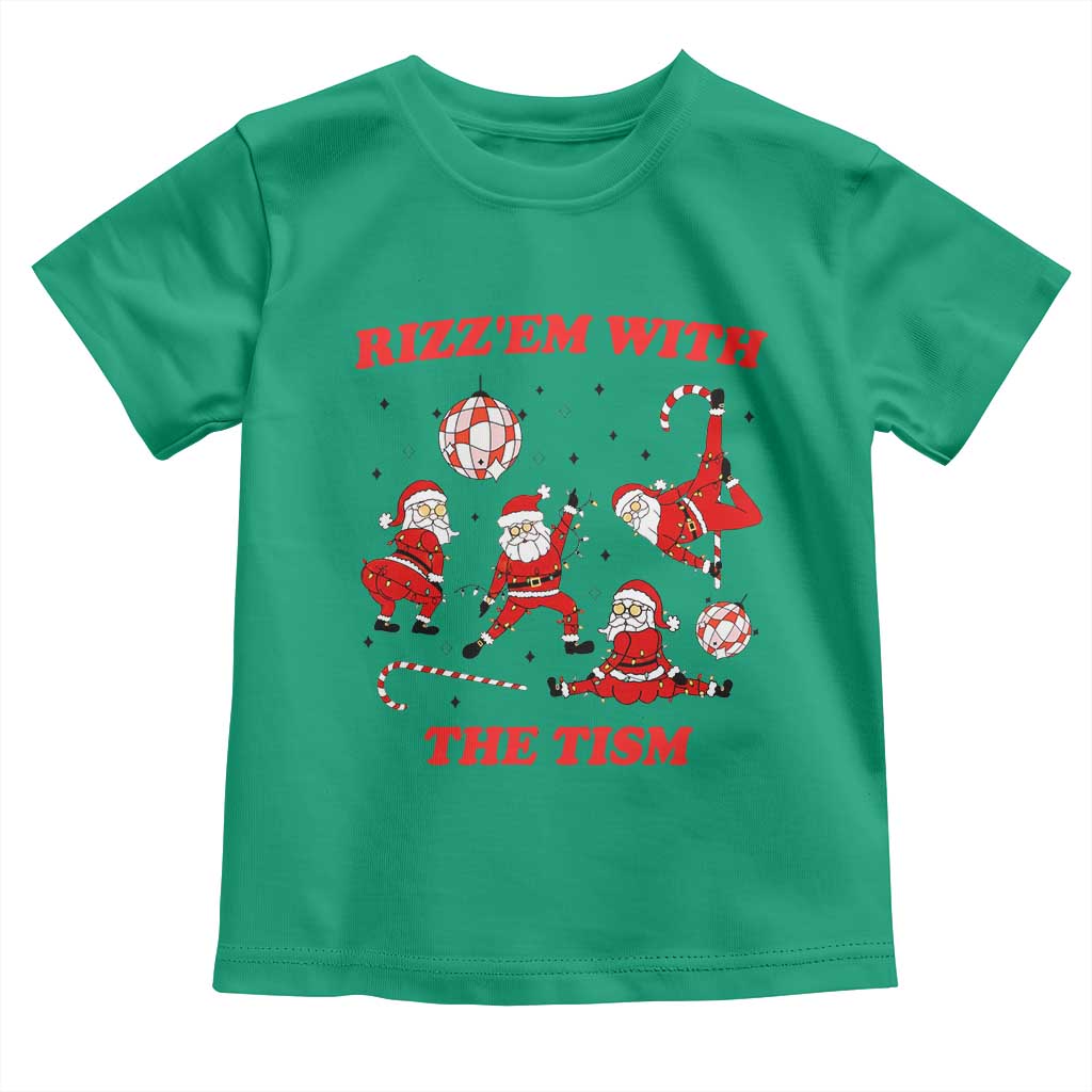 Funny Santa Christmas Toddler T Shirt Rizz Em With The Tism TS14 Irish Green Print Your Wear