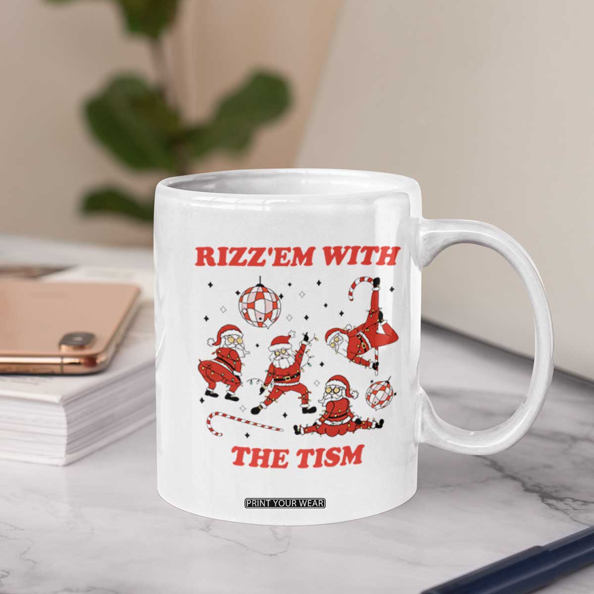 Funny Santa Christmas Coffee Mug Rizz Em With The Tism TS14 Print Your Wear