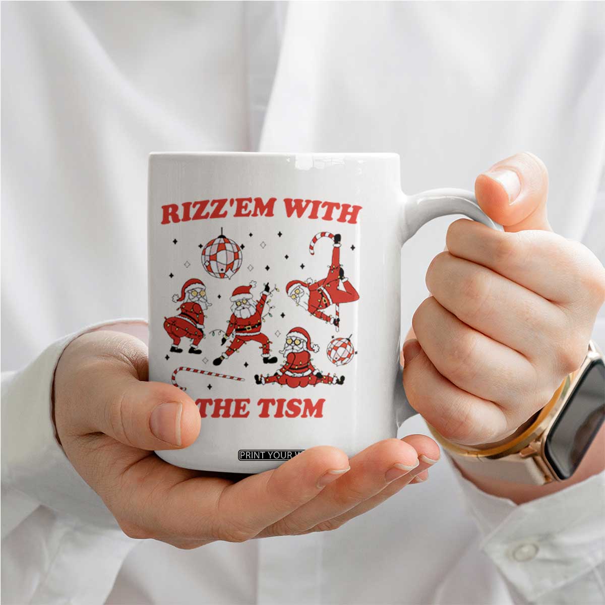 Funny Santa Christmas Coffee Mug Rizz Em With The Tism TS14 Print Your Wear