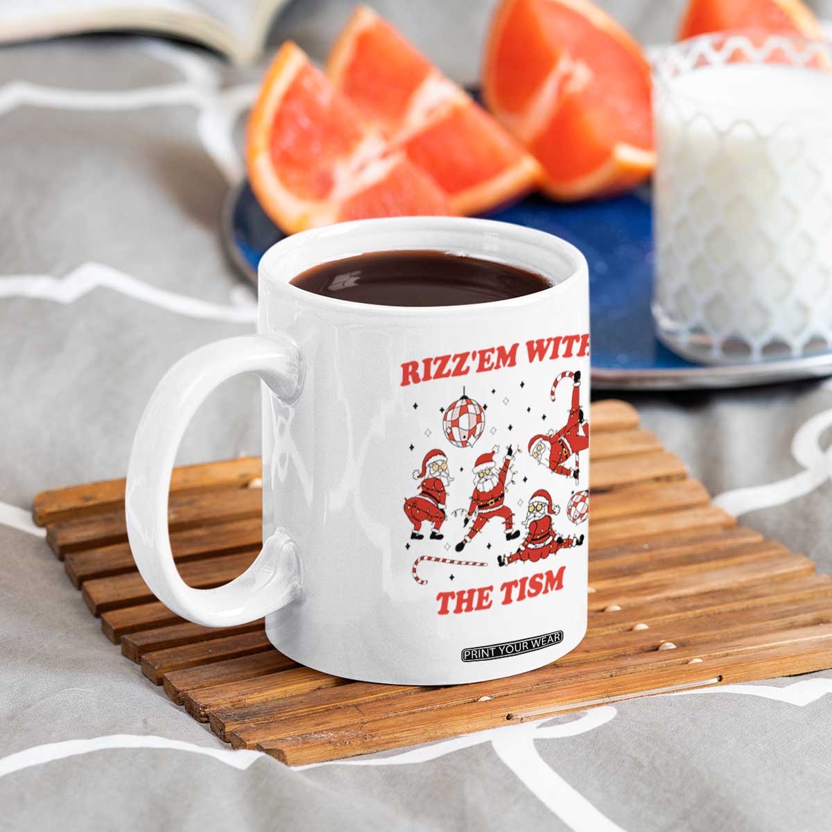 Funny Santa Christmas Coffee Mug Rizz Em With The Tism TS14 Print Your Wear