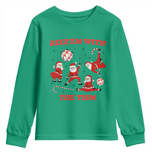 Funny Santa Christmas Youth Sweatshirt Rizz Em With The Tism TS14 Irish Green Print Your Wear