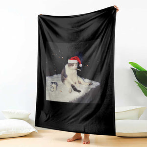 Funny Smoking Cat Christmas Meme Throw Blanket TS14 Print Your Wear