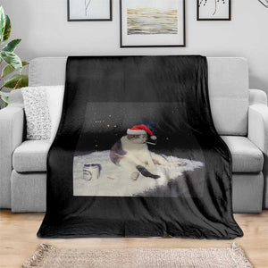 Funny Smoking Cat Christmas Meme Throw Blanket TS14 Print Your Wear
