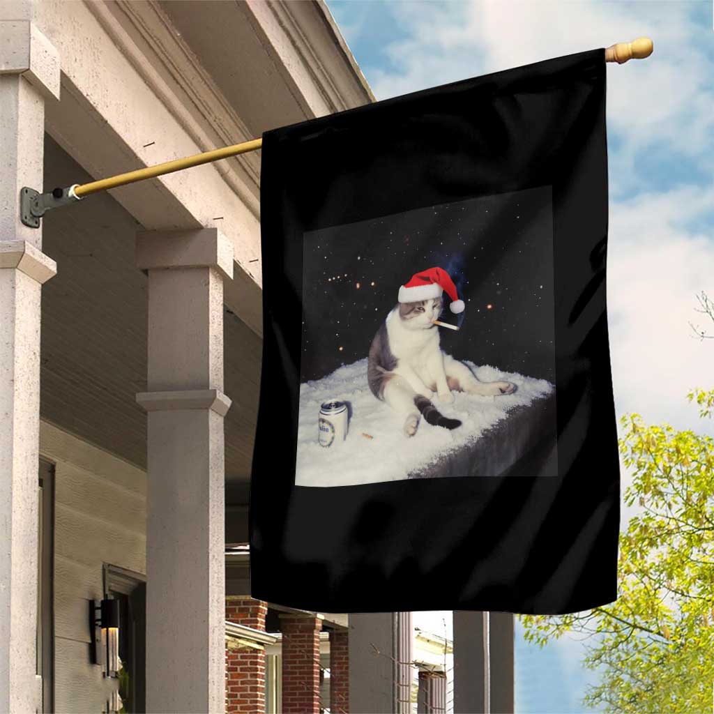 Funny Smoking Cat Christmas Meme Garden Flag TS14 Print Your Wear