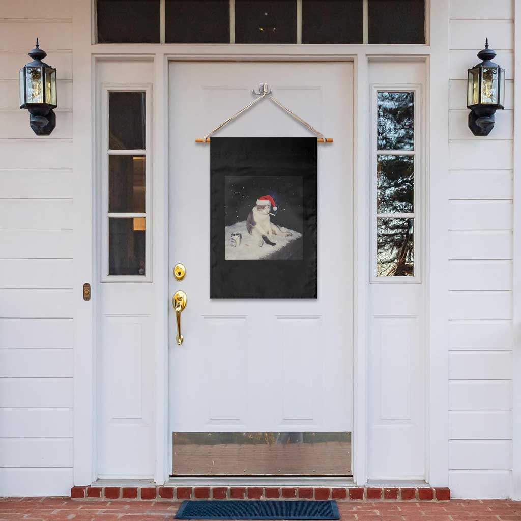 Funny Smoking Cat Christmas Meme Garden Flag TS14 Print Your Wear