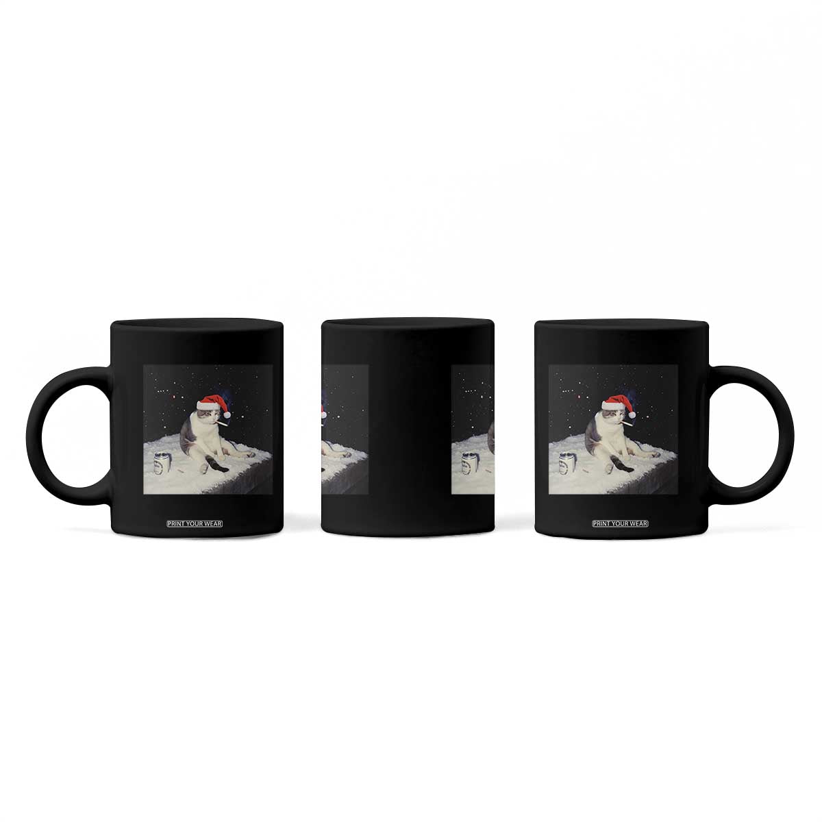 Funny Smoking Cat Christmas Meme Coffee Mug TS14 Print Your Wear
