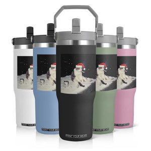 Funny Smoking Cat Christmas Meme Flip Straw Tumbler TS14 Print Your Wear