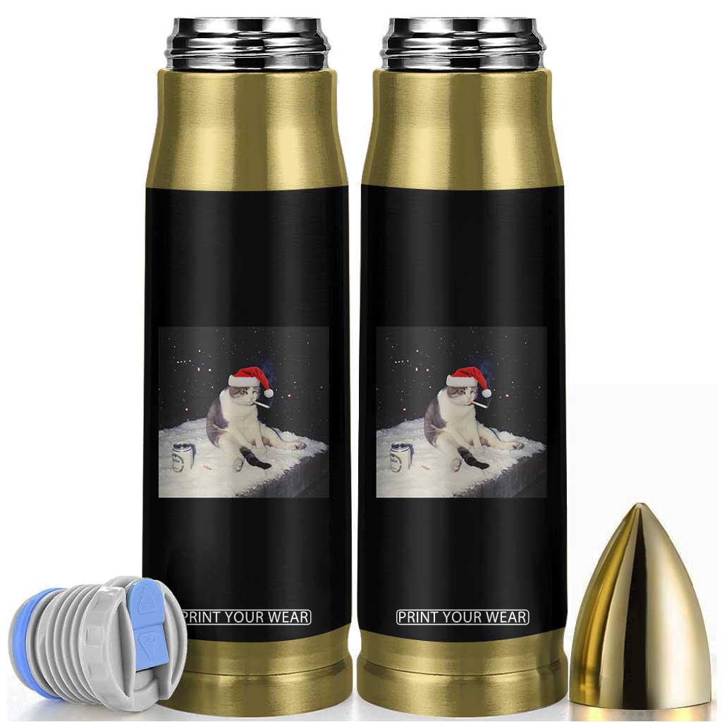 Funny Smoking Cat Christmas Meme Bullet Tumbler TS14 Black Print Your Wear
