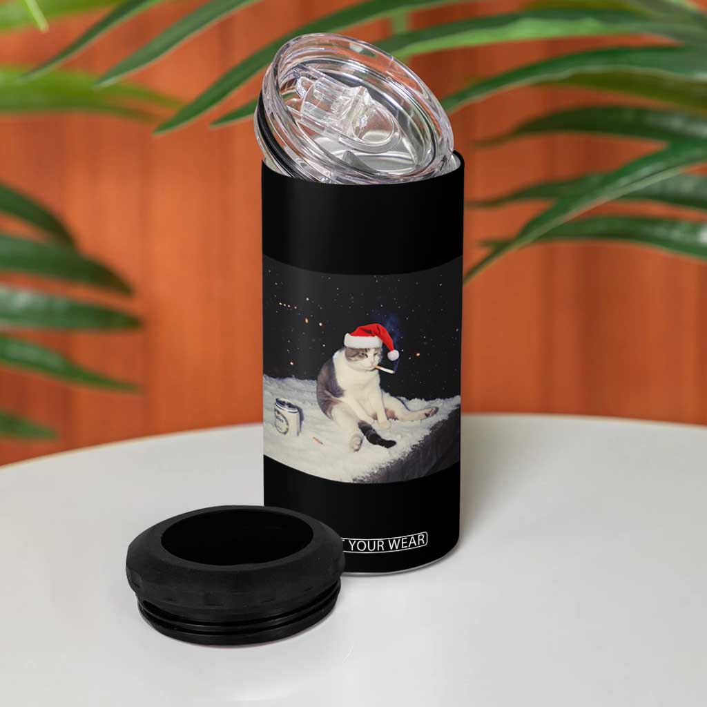 Funny Smoking Cat Christmas Meme 4 in 1 Can Cooler Tumbler TS14 Print Your Wear