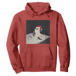 Funny Smoking Cat Christmas Meme Hoodie TS14 Red Print Your Wear
