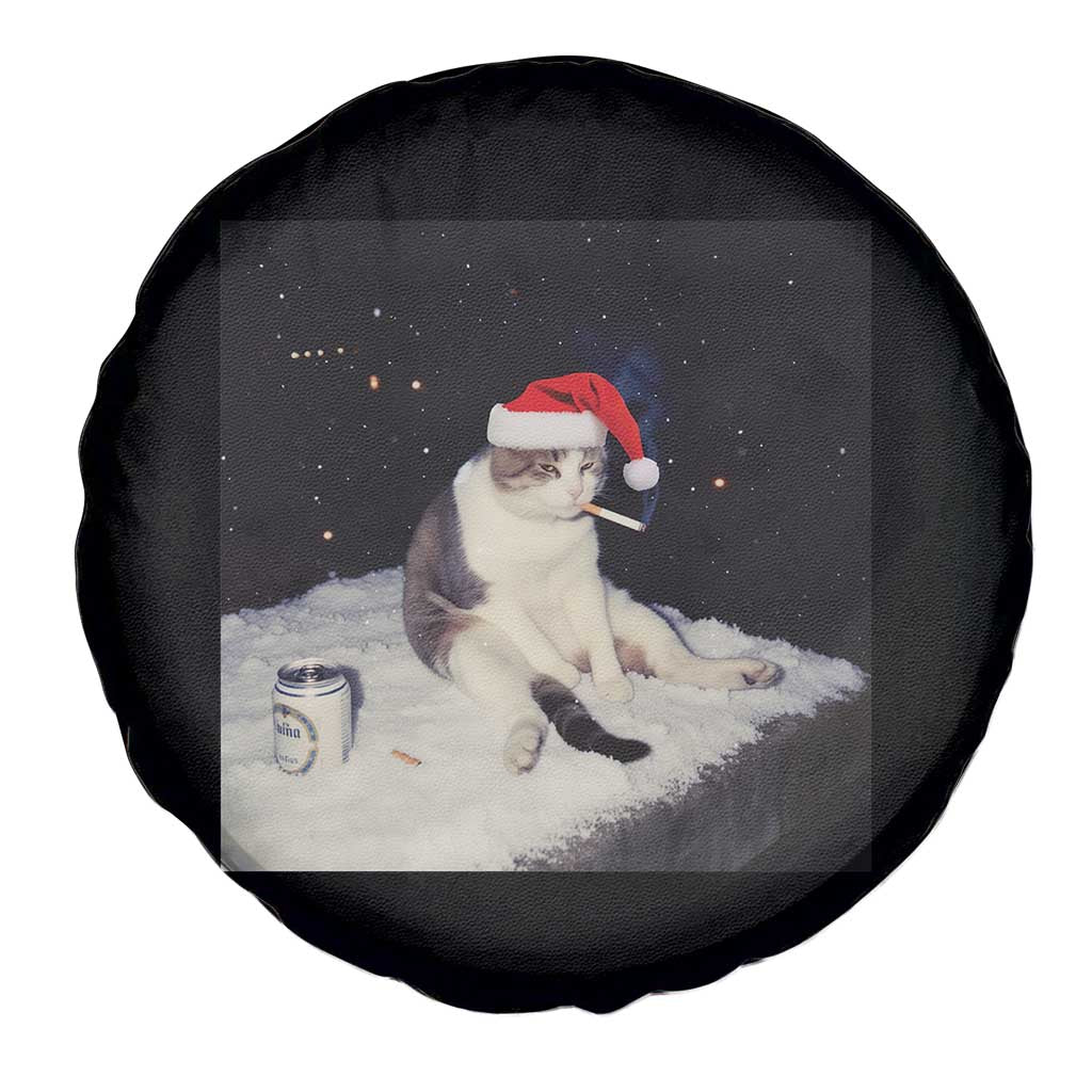 Funny Smoking Cat Christmas Meme Spare Tire Cover TS14 Print Your Wear