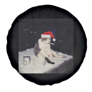 Funny Smoking Cat Christmas Meme Spare Tire Cover TS14 Print Your Wear