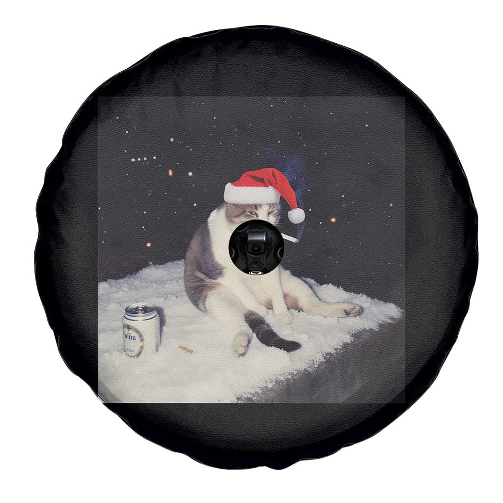 Funny Smoking Cat Christmas Meme Spare Tire Cover TS14 Print Your Wear