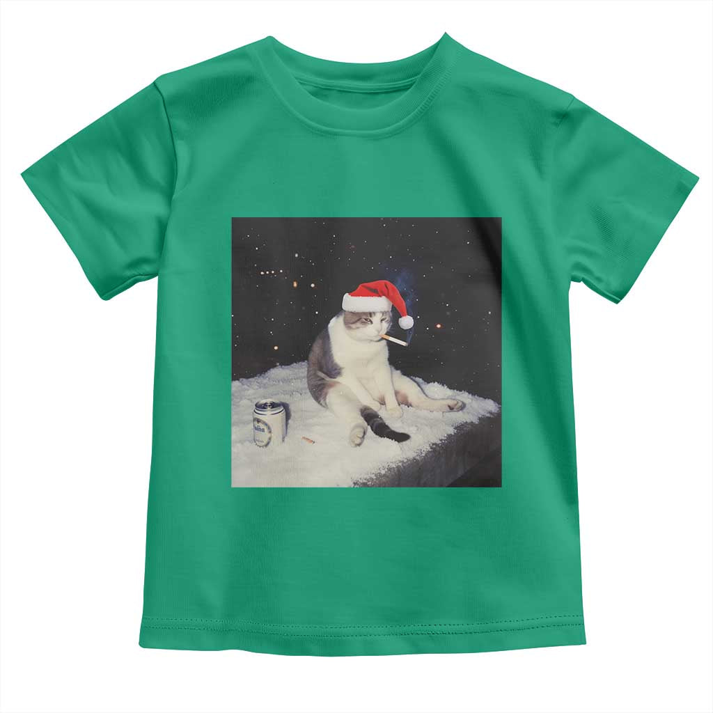 Funny Smoking Cat Christmas Meme Toddler T Shirt TS14 Irish Green Print Your Wear