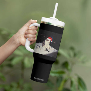 Funny Smoking Cat Christmas Meme Tumbler With Handle TS14 Print Your Wear