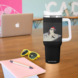 Funny Smoking Cat Christmas Meme Tumbler With Handle TS14 Print Your Wear