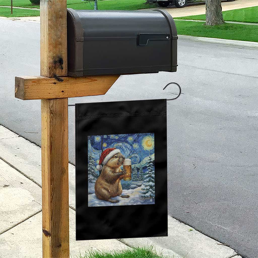 Otter Beer Christmas Garden Flag Starry Night Van Gogh TS14 Print Your Wear