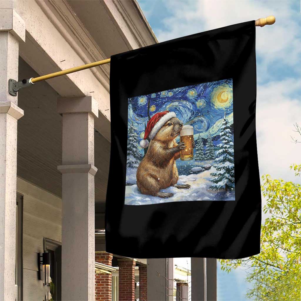 Otter Beer Christmas Garden Flag Starry Night Van Gogh TS14 Print Your Wear
