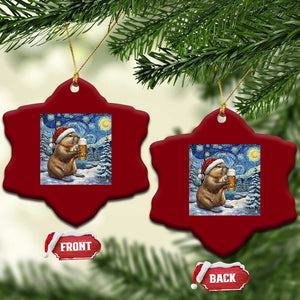 Otter Beer Xmas Ceramic Ornament Starry Night Van Gogh TS14 Print Your Wear