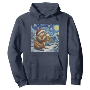 Otter Beer Christmas Hoodie Starry Night Van Gogh TS14 Navy Print Your Wear