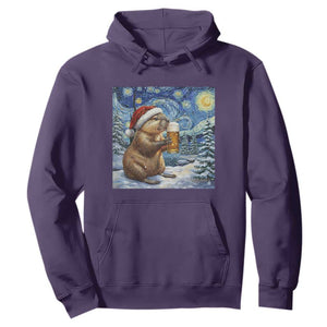 Otter Beer Christmas Hoodie Starry Night Van Gogh TS14 Purple Print Your Wear