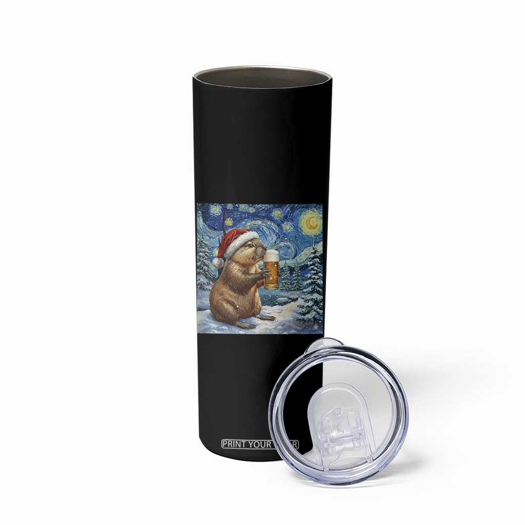 Otter Beer Christmas Skinny Tumbler Starry Night Van Gogh TS14 Print Your Wear