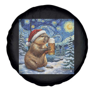 Otter Beer Christmas Spare Tire Cover Starry Night Van Gogh TS14 Print Your Wear
