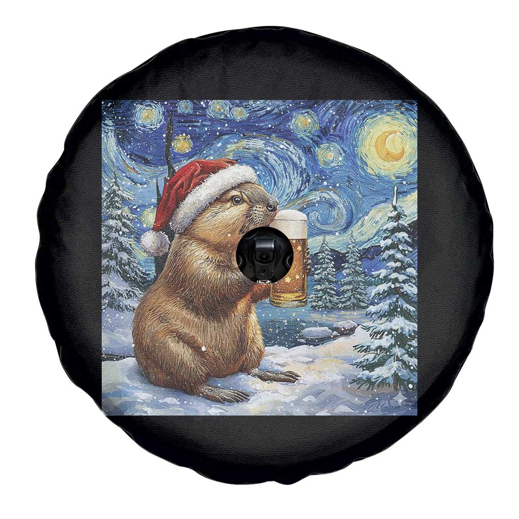 Otter Beer Christmas Spare Tire Cover Starry Night Van Gogh TS14 Print Your Wear