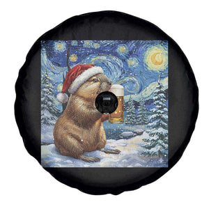 Otter Beer Christmas Spare Tire Cover Starry Night Van Gogh TS14 Print Your Wear