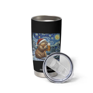 Otter Beer Christmas Tumbler Cup Starry Night Van Gogh TS14 Print Your Wear