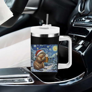 Otter Beer Christmas Tumbler With Handle Starry Night Van Gogh TS14 Print Your Wear