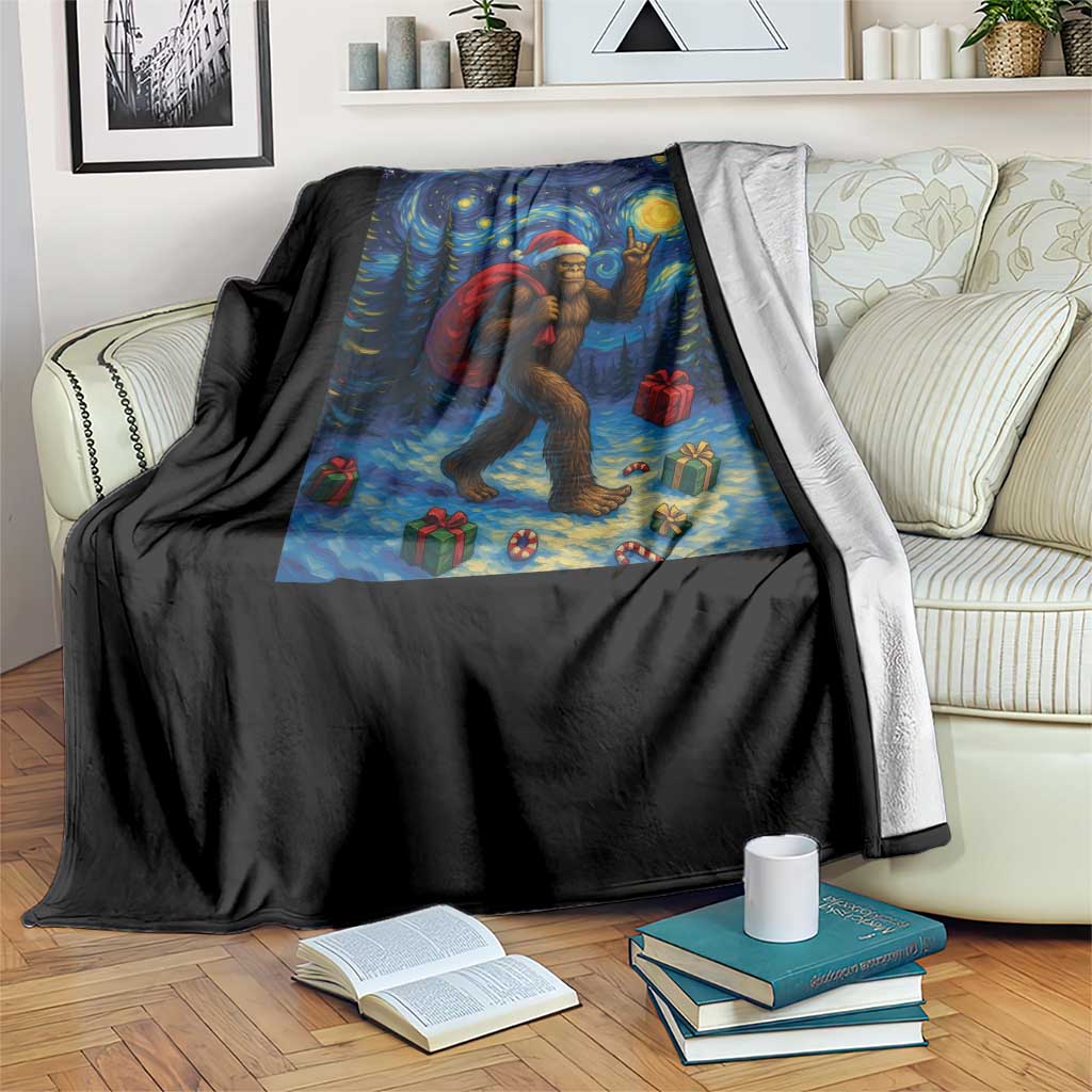 Bigfoot Christmas Throw Blanket Starry Night Van Gogh TS14 Print Your Wear