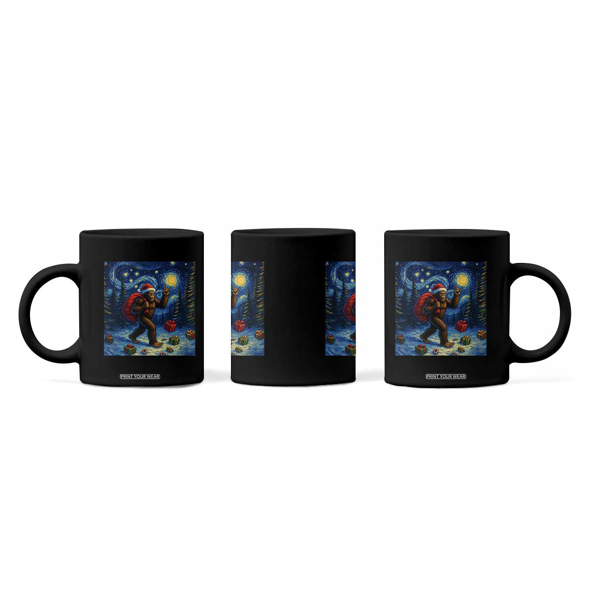 Bigfoot Christmas Coffee Mug Starry Night Van Gogh TS14 Print Your Wear