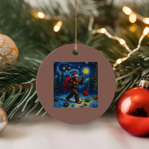 Bigfoot Xmas Ceramic Ornament Starry Night Van Gogh TS14 1pc Mocha Print Your Wear