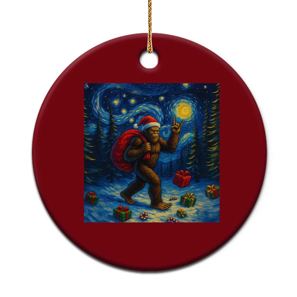 Bigfoot Xmas Ceramic Ornament Starry Night Van Gogh TS14 1pc Red Print Your Wear