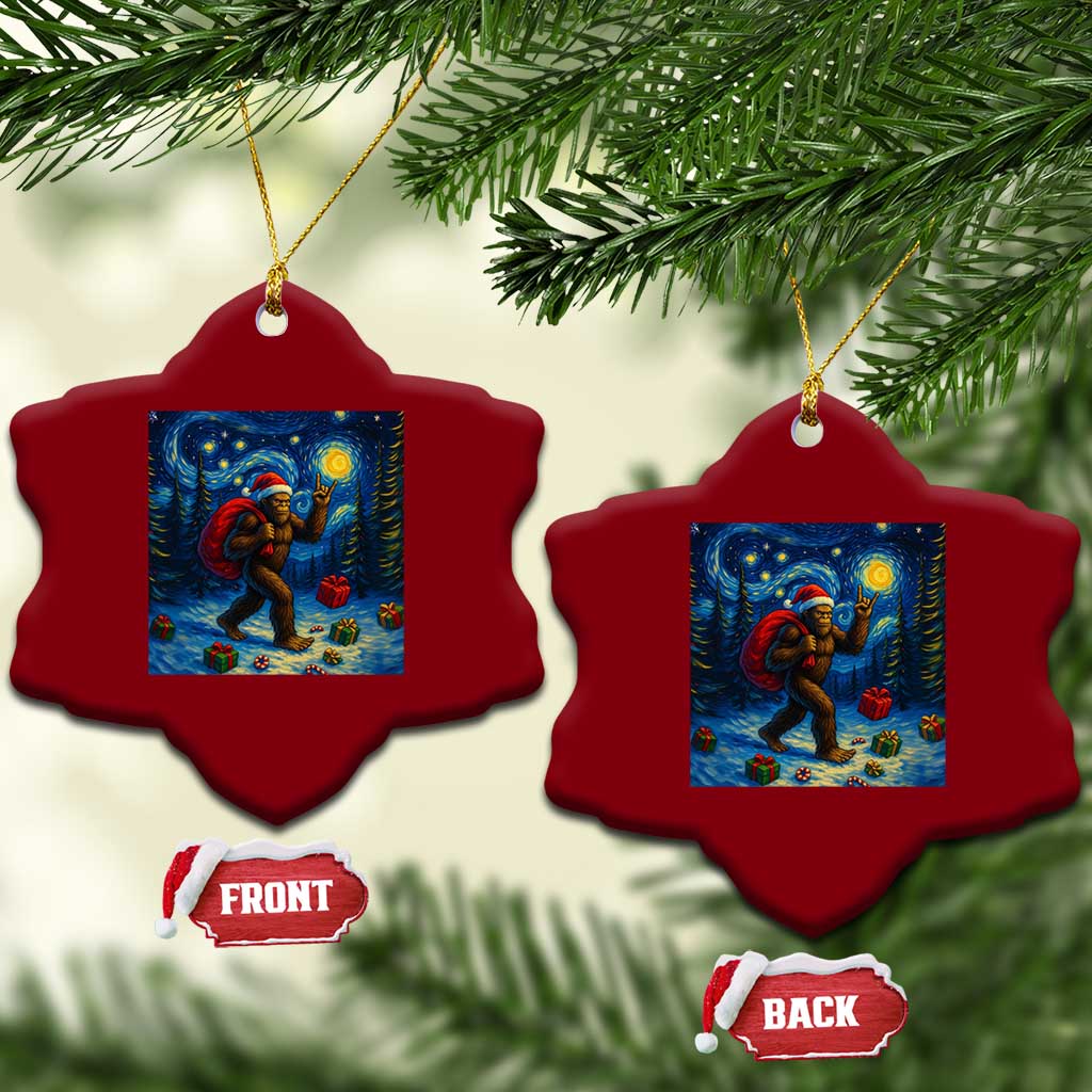 Bigfoot Xmas Ceramic Ornament Starry Night Van Gogh TS14 Print Your Wear