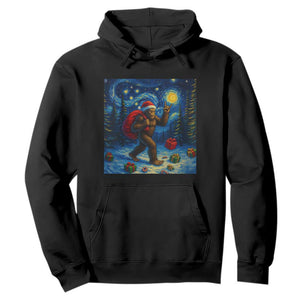 Bigfoot Christmas Hoodie Starry Night Van Gogh TS14 Black Print Your Wear