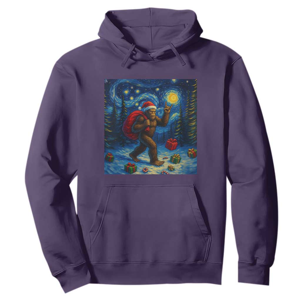 Bigfoot Christmas Hoodie Starry Night Van Gogh TS14 Purple Print Your Wear