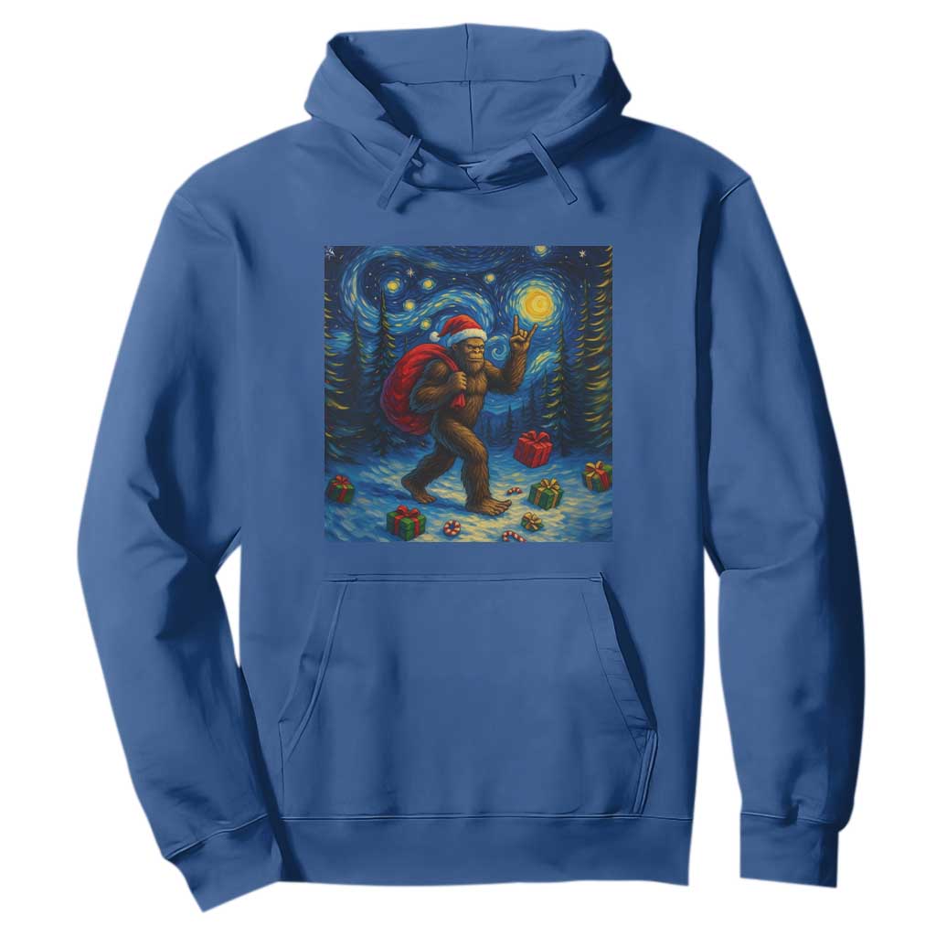 Bigfoot Christmas Hoodie Starry Night Van Gogh TS14 Royal Blue Print Your Wear