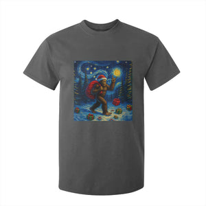 Bigfoot Christmas T Shirt For Kid Starry Night Van Gogh TS14 Dark Heather Print Your Wear