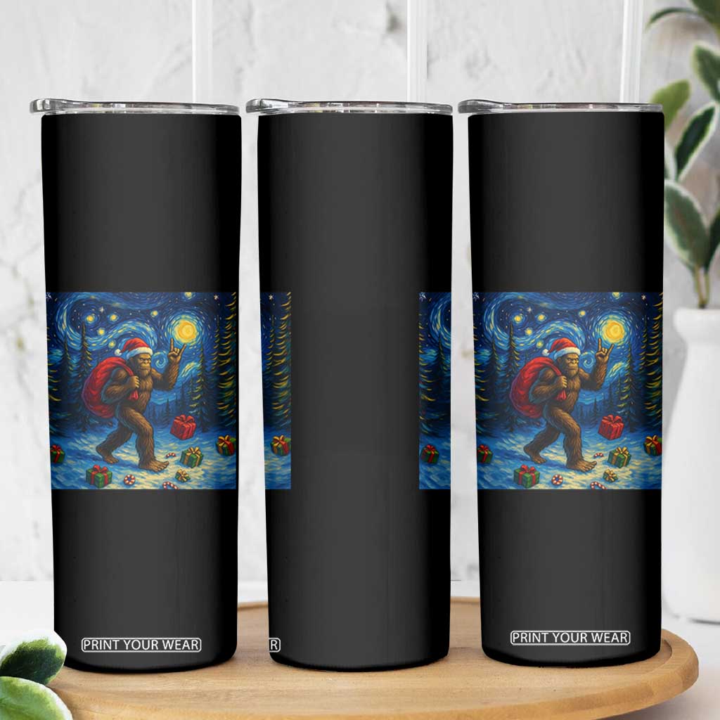 Bigfoot Christmas Skinny Tumbler Starry Night Van Gogh TS14 Print Your Wear