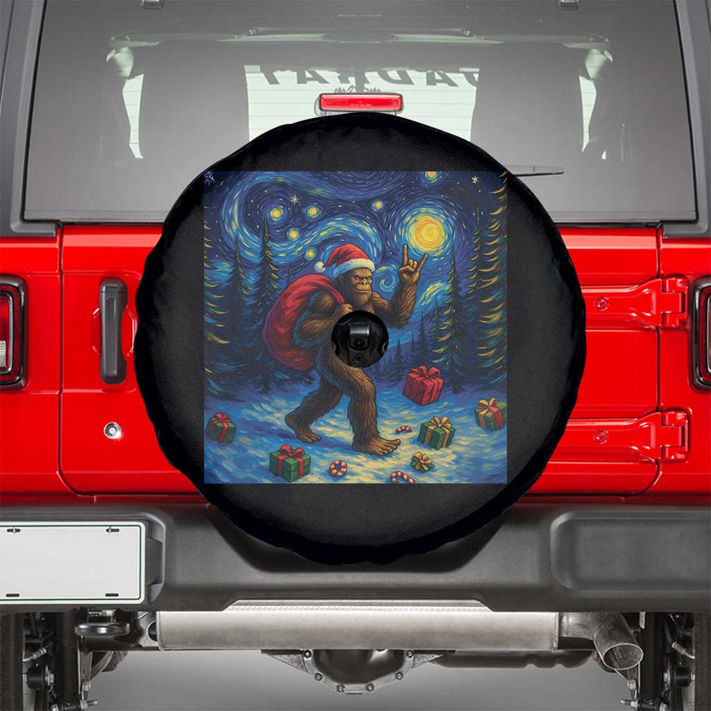 Bigfoot Christmas Spare Tire Cover Starry Night Van Gogh TS14 Black Print Your Wear
