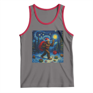 Bigfoot Christmas Tank Top Starry Night Van Gogh TS14 Deep Heather Red Print Your Wear